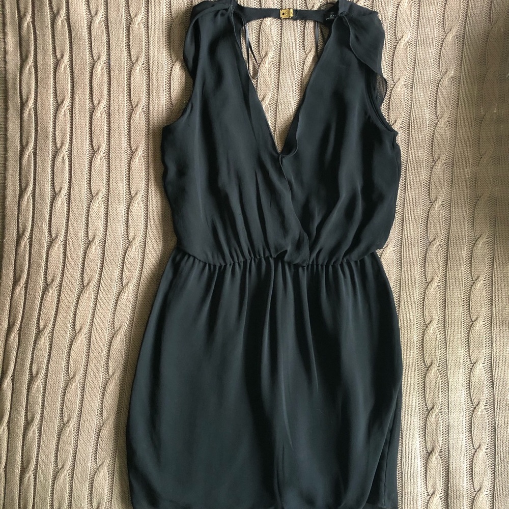 Zara | V-Neck Black Mini Dress